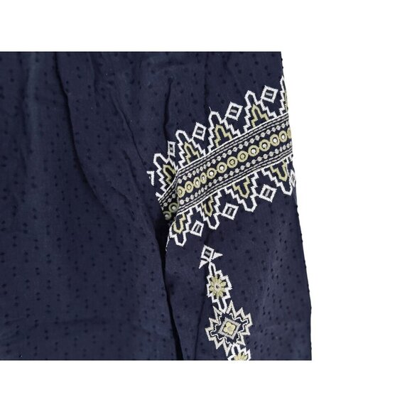 Anthropologie Solitaire Peasant Embroidered Johnny Blouse Floral Eyelet Shirt Bl - Picture 7 of 10